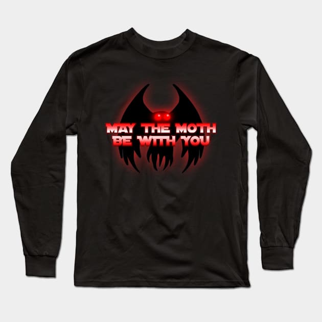 Mothman Be With You (RED) Long Sleeve T-Shirt by theartofron